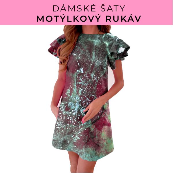 DÁMSKÝ střih - šaty s motýlkovým rukávem