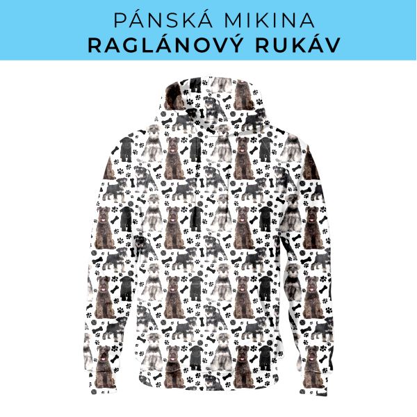 PÁNSKÝ střih - mikina raglan ZÁKLADNÍ s kapucí