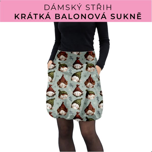 Dámský střih - balonová krátká sukně