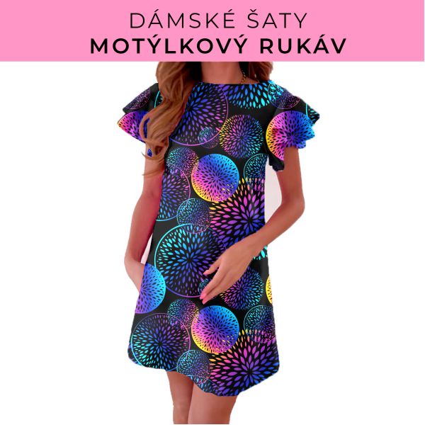 DÁMSKÝ střih - šaty s motýlkovým rukávem