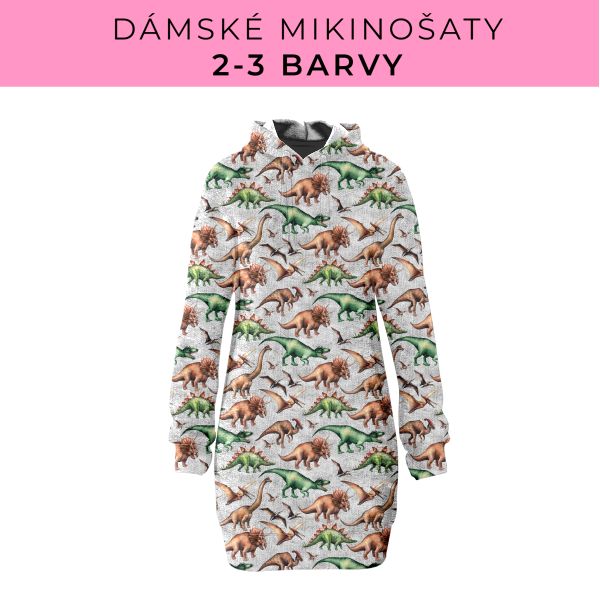 DÁMSKÝ střih - Mikinošaty 2-3 barvy