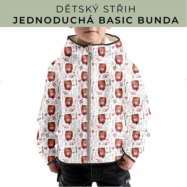 Dětský střih - jednoduchá dětská BASIC  bunda