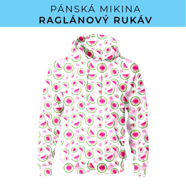 PÁNSKÝ střih - mikina raglan ZÁKLADNÍ s kapucí