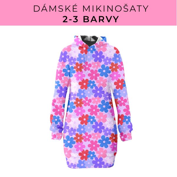 DÁMSKÝ střih - Mikinošaty 2-3 barvy