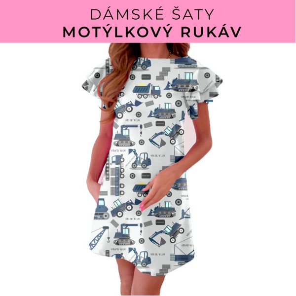 DÁMSKÝ střih - šaty s motýlkovým rukávem