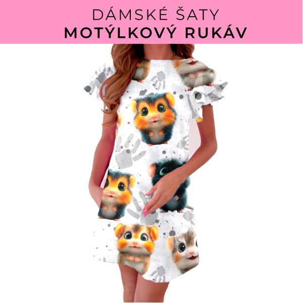 DÁMSKÝ střih - šaty s motýlkovým rukávem