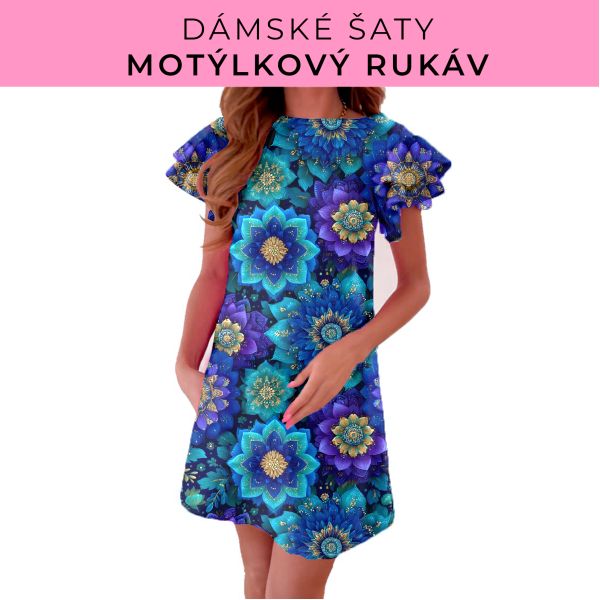 DÁMSKÝ střih - šaty s motýlkovým rukávem