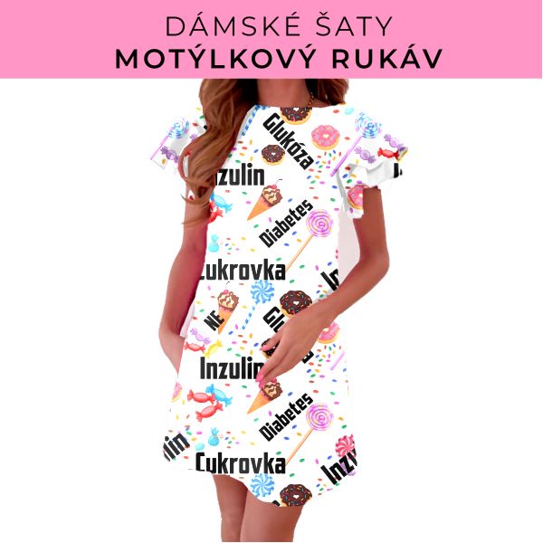 DÁMSKÝ střih - šaty s motýlkovým rukávem