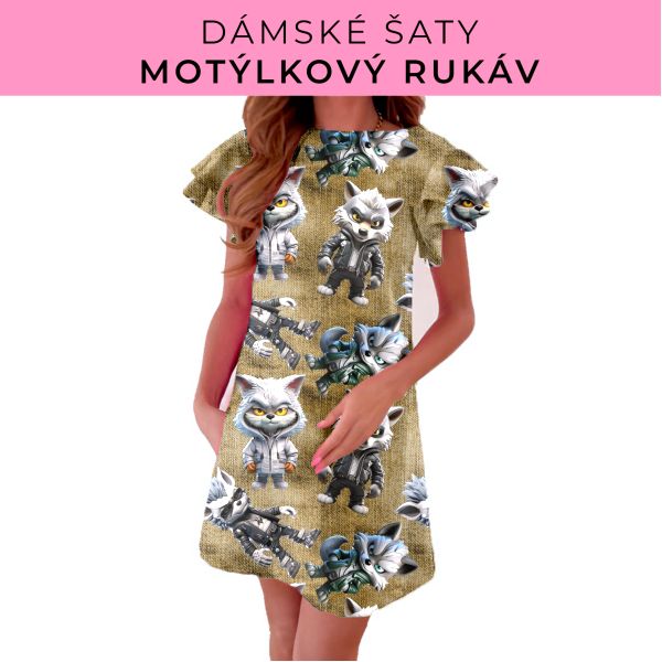 DÁMSKÝ střih - šaty s motýlkovým rukávem
