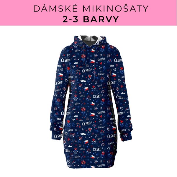 DÁMSKÝ střih - Mikinošaty 2-3 barvy