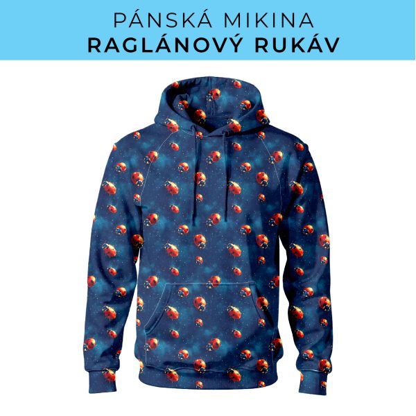 PÁNSKÝ střih - mikina raglan ZÁKLADNÍ s kapucí