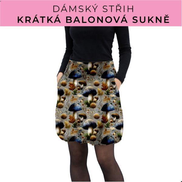 Dámský střih - balonová krátká sukně