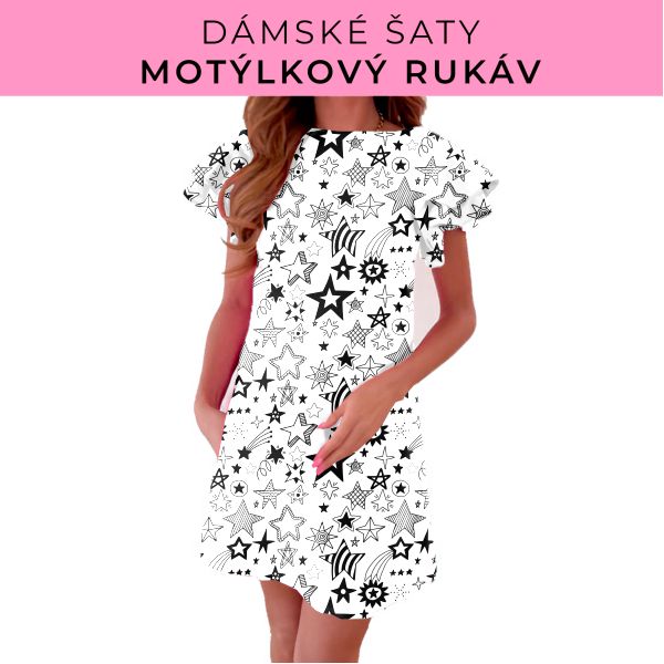 DÁMSKÝ střih - šaty s motýlkovým rukávem