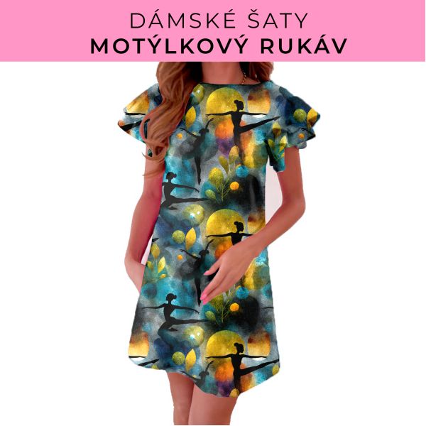 DÁMSKÝ střih - šaty s motýlkovým rukávem