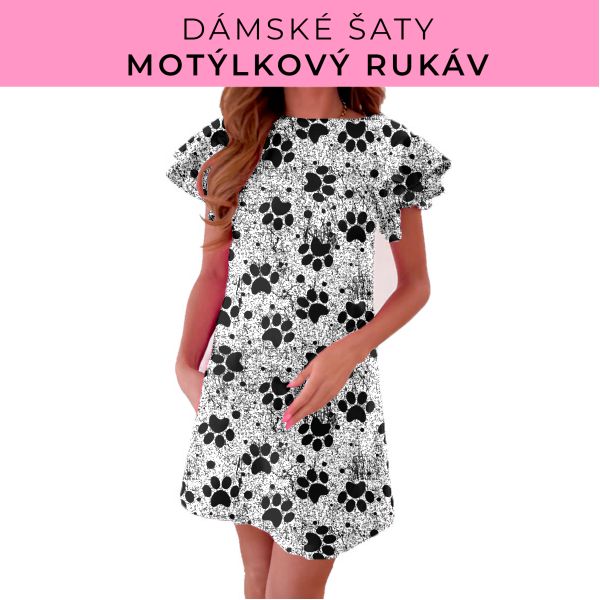 DÁMSKÝ střih - šaty s motýlkovým rukávem