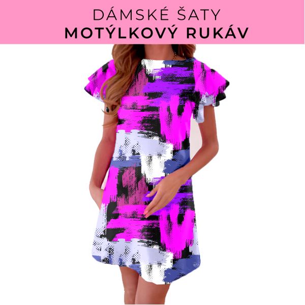 DÁMSKÝ střih - šaty s motýlkovým rukávem