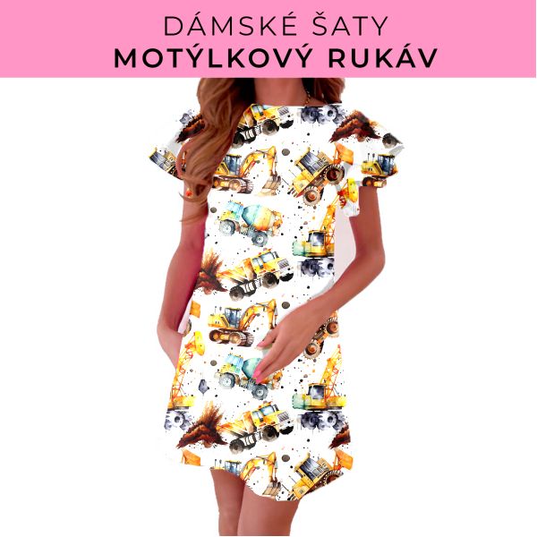 DÁMSKÝ střih - šaty s motýlkovým rukávem