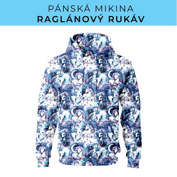 PÁNSKÝ střih - mikina raglan ZÁKLADNÍ s kapucí