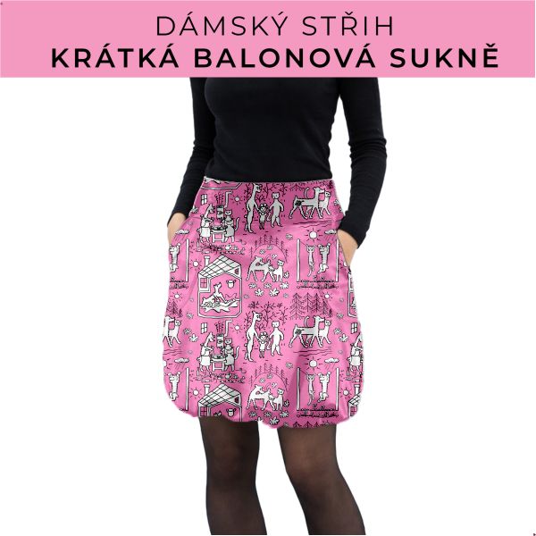 Dámský střih - balonová krátká sukně