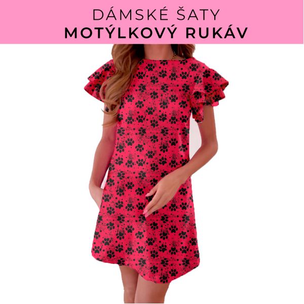 DÁMSKÝ střih - šaty s motýlkovým rukávem