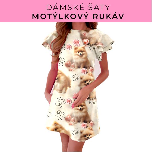 DÁMSKÝ střih - šaty s motýlkovým rukávem
