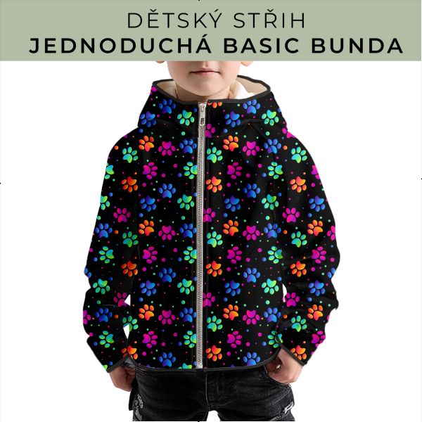 Dětský střih - jednoduchá dětská BASIC  bunda