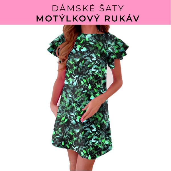 DÁMSKÝ střih - šaty s motýlkovým rukávem