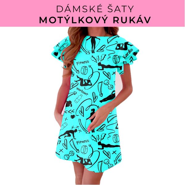 DÁMSKÝ střih - šaty s motýlkovým rukávem
