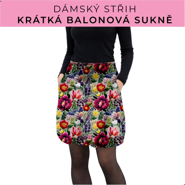 Dámský střih - balonová krátká sukně