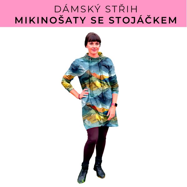 Dámský střih - mikinové šaty se stojáčkem