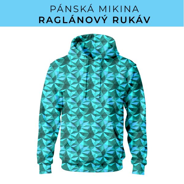 PÁNSKÝ střih - mikina raglan ZÁKLADNÍ s kapucí