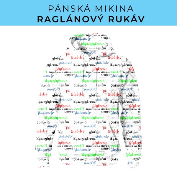 PÁNSKÝ střih - mikina raglan ZÁKLADNÍ s kapucí