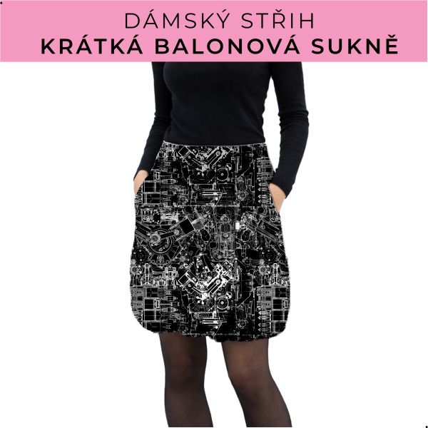 Dámský střih - balonová krátká sukně