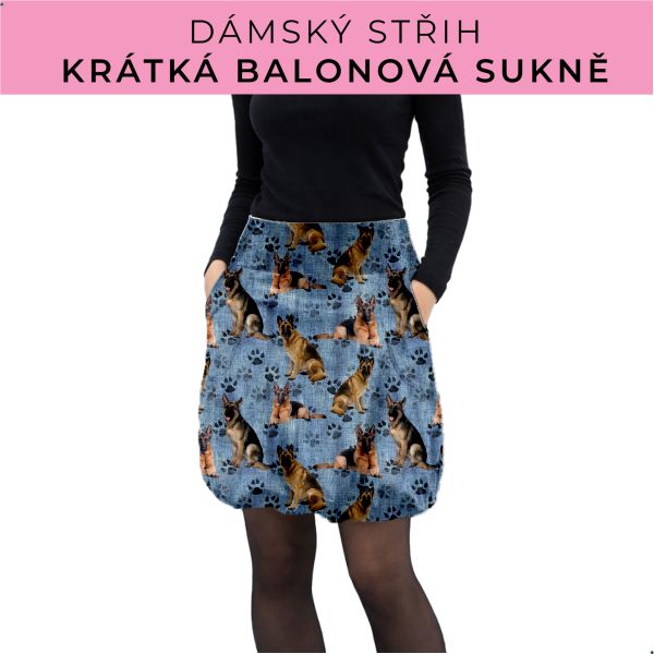 Dámský střih - balonová krátká sukně