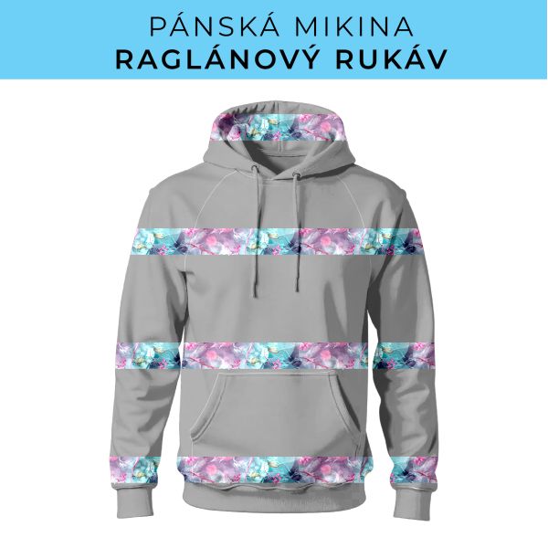 PÁNSKÝ střih - mikina raglan ZÁKLADNÍ s kapucí