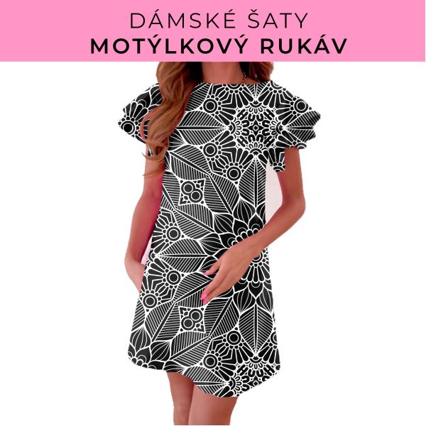 DÁMSKÝ střih - šaty s motýlkovým rukávem