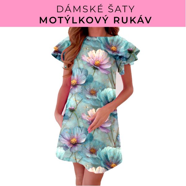 DÁMSKÝ střih - šaty s motýlkovým rukávem