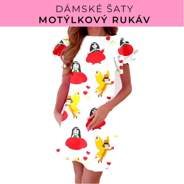 DÁMSKÝ střih - šaty s motýlkovým rukávem