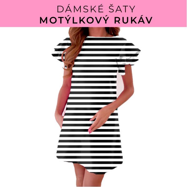 DÁMSKÝ střih - šaty s motýlkovým rukávem