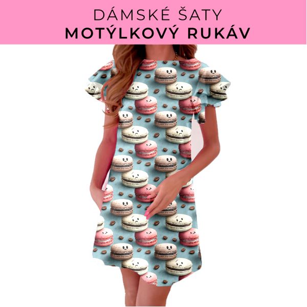 DÁMSKÝ střih - šaty s motýlkovým rukávem