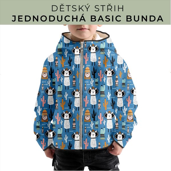 Dětský střih - jednoduchá dětská BASIC  bunda