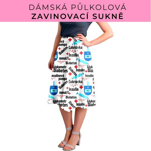 Dámská půlkolová zavinovací sukně