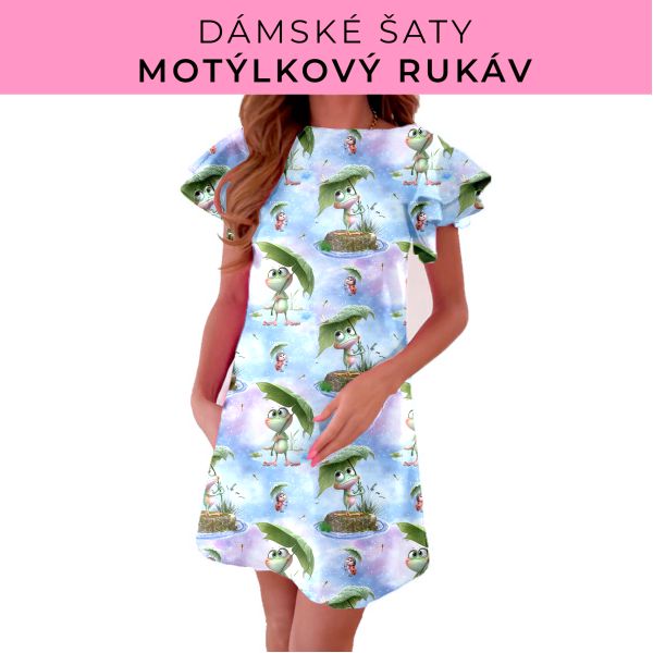 DÁMSKÝ střih - šaty s motýlkovým rukávem