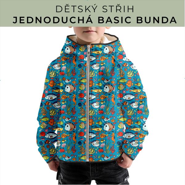 Dětský střih - jednoduchá dětská BASIC  bunda