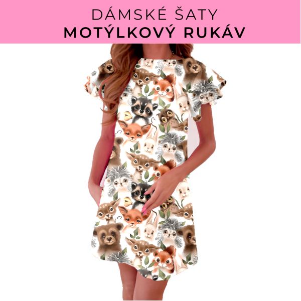 DÁMSKÝ střih - šaty s motýlkovým rukávem