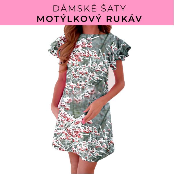 DÁMSKÝ střih - šaty s motýlkovým rukávem