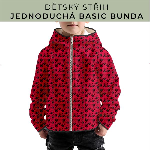 Dětský střih - jednoduchá dětská BASIC  bunda