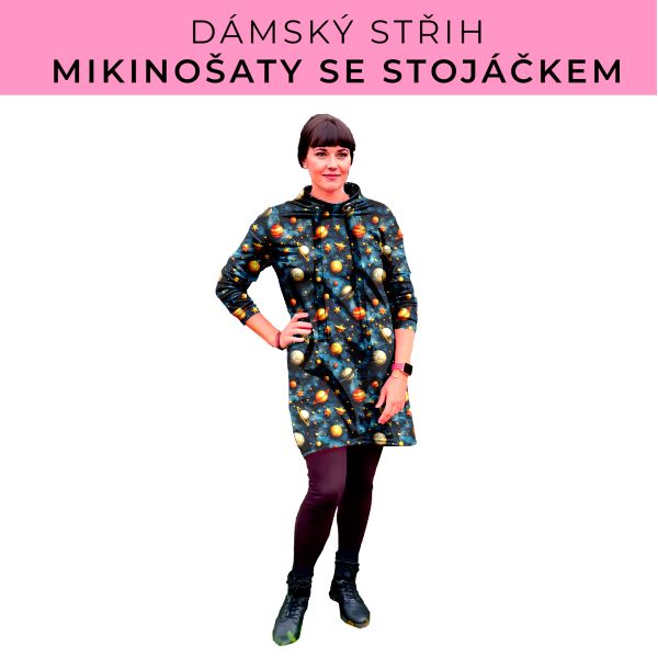 Dámský střih - mikinové šaty se stojáčkem