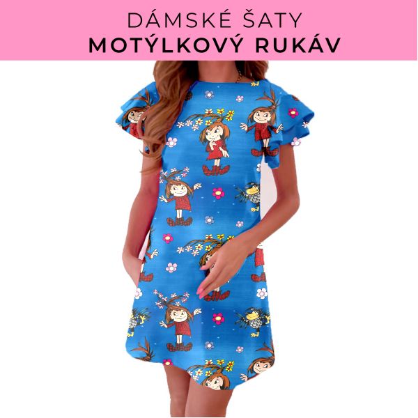 DÁMSKÝ střih - šaty s motýlkovým rukávem
