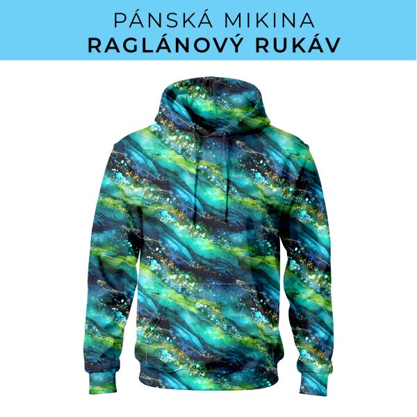 PÁNSKÝ střih - mikina raglan ZÁKLADNÍ s kapucí